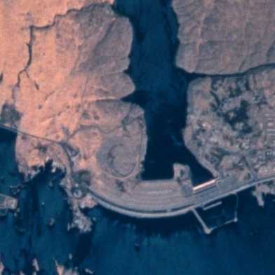 Satellite image of the Aswan High Dam, Egypt