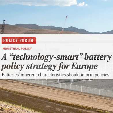 A “technology-smart” battery policy strategy for Europe