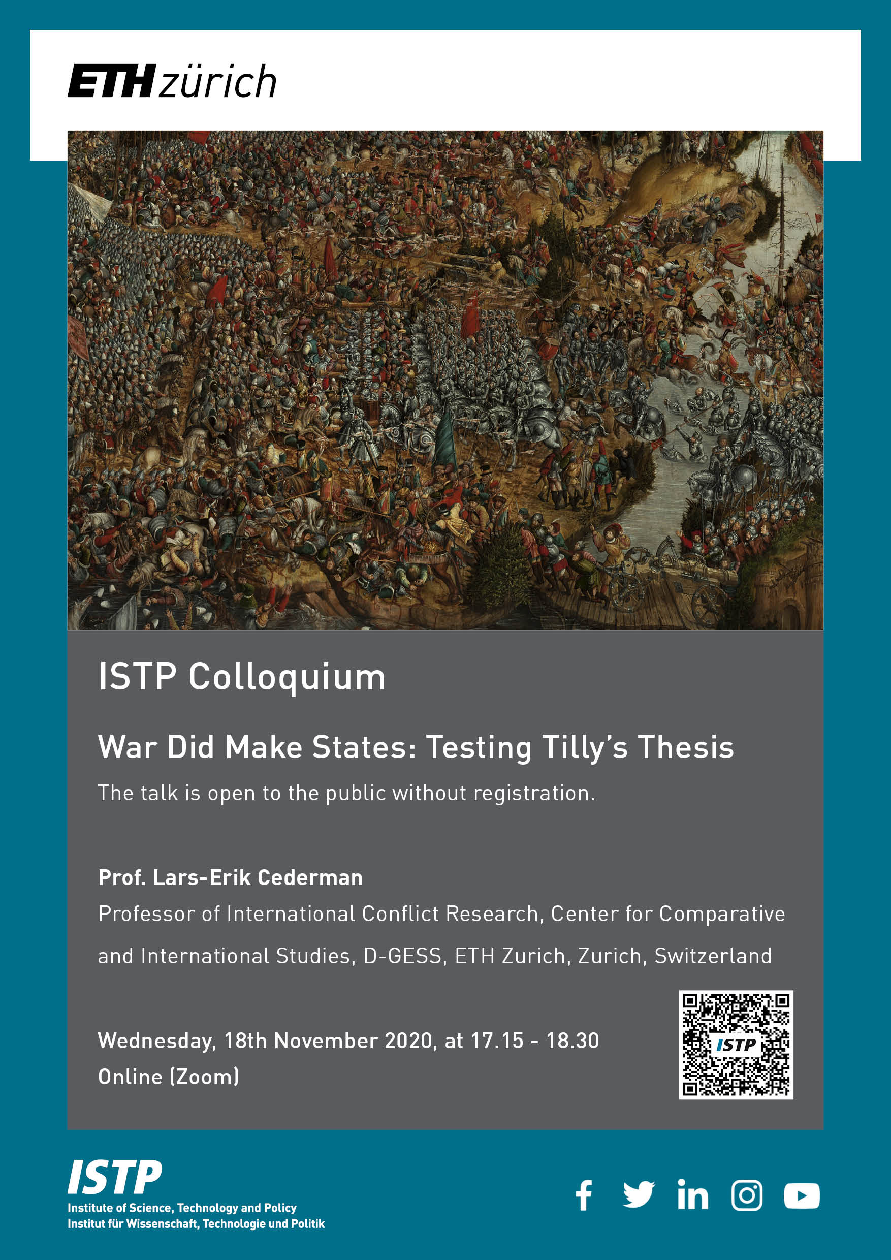 Enlarged view: ISTP Colloquium: War Did Make States - Testing Tilly’s Thesis