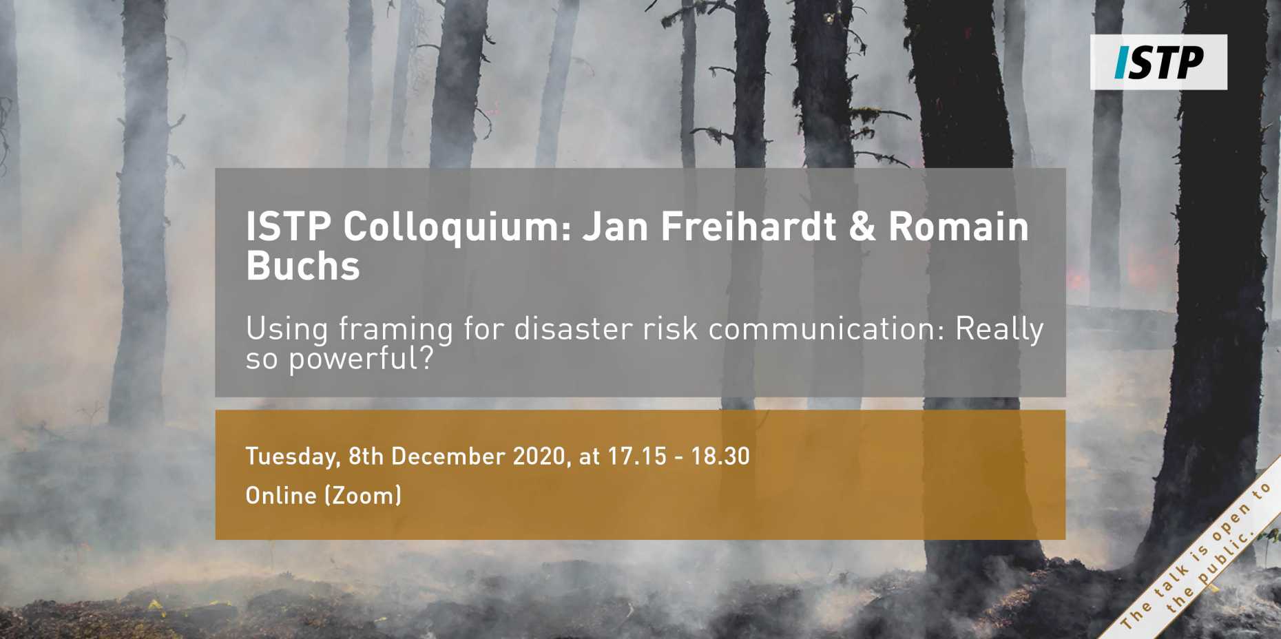 ISTP Colloquium: Using framing for disaster risk communication: Really so powerful?