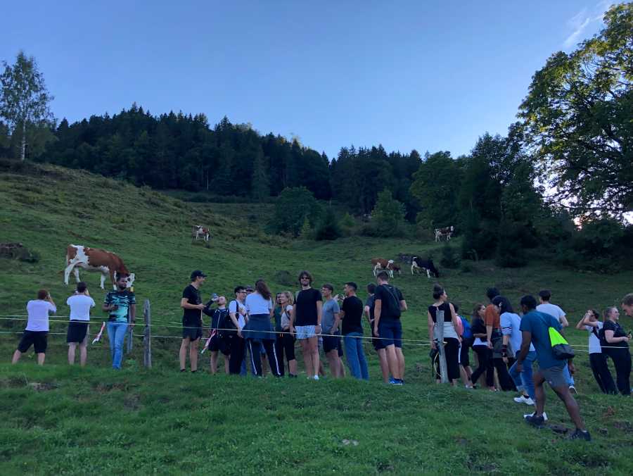 Summer school participants on an excursion