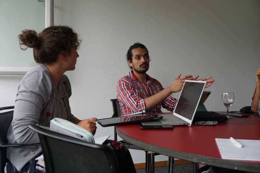 Students working on a group project