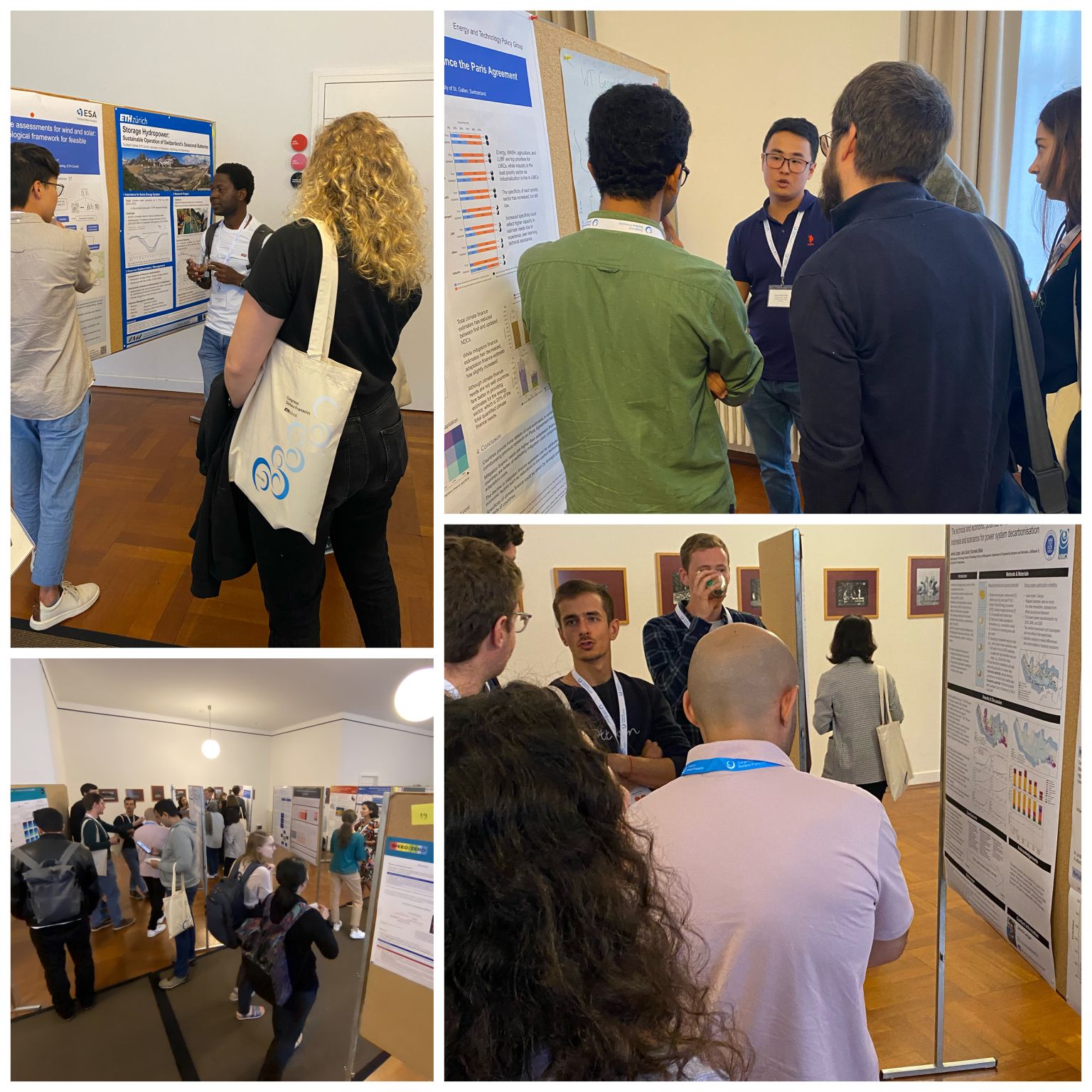 Collection of photos from the poster presentations from participants