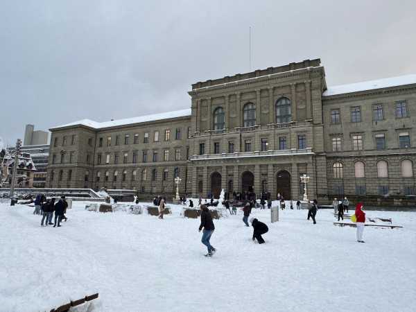 ETH Polyterasse with snow